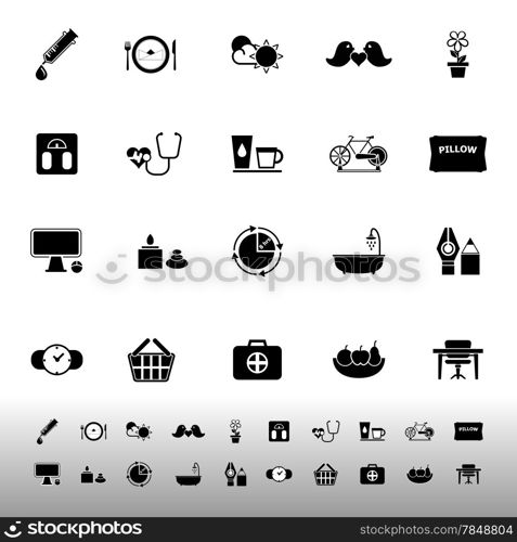 Health behavior icons on white background, stock vector