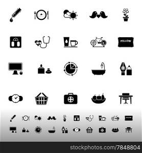 Health behavior icons on white background, stock vector