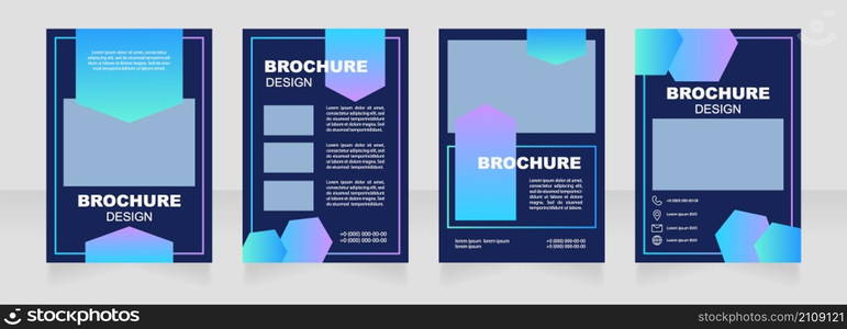 Health blank blue brochure layout design. Vertical poster template set with empty copy space for text. Premade corporate reports collection. Editable flyer 4 pages. Myriad Pro, Arial fonts used. Health blank blue brochure layout design