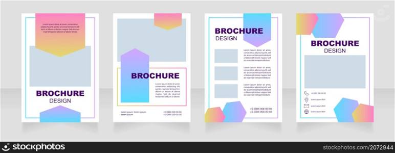 Health blank brochure layout design. Vertical poster template set with empty copy space for text. Premade corporate reports collection. Editable flyer 4 pages. Myriad Pro, Arial fonts used. Health blank brochure layout design