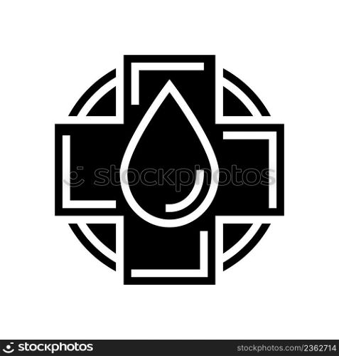 health blood glyph icon vector. health blood sign. isolated contour symbol black illustration. health blood glyph icon vector illustration