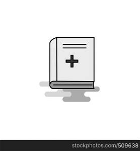 Health book Web Icon. Flat Line Filled Gray Icon Vector