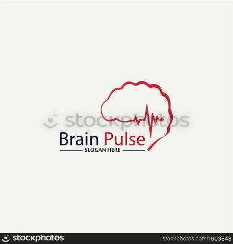 Health  Brain pulse  Logo Template Design Vector, Emblem, Design Concept, Creative Symbol, Icon.