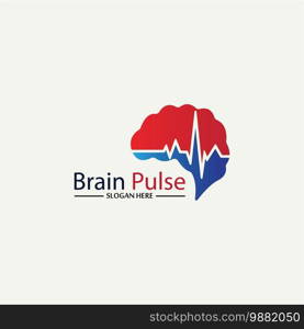 Health  Brain pulse  Logo Template Design Vector, Emblem, Design Concept, Creative Symbol, Icon.