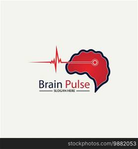 Health  Brain pulse  Logo Template Design Vector, Emblem, Design Concept, Creative Symbol, Icon.