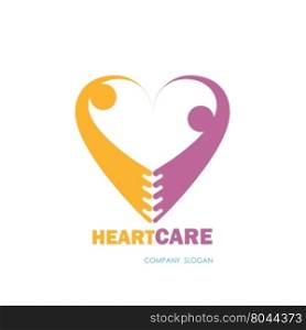 Health care &amp; Medical symbol with heart shape.Heart Care logo,vector logo template.Vector illustration