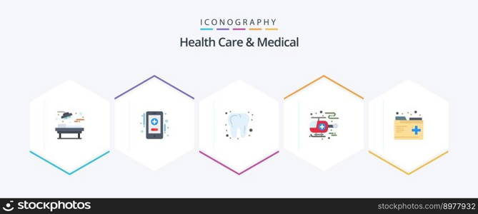 Health Care And Medical 25 Flat icon pack including . medical. dentist. health. hospital