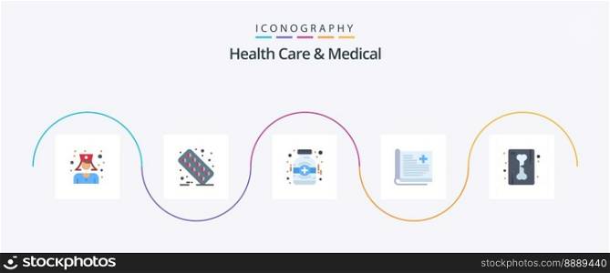 Health Care And Medical Flat 5 Icon Pack Including line. medical. medical. report. history