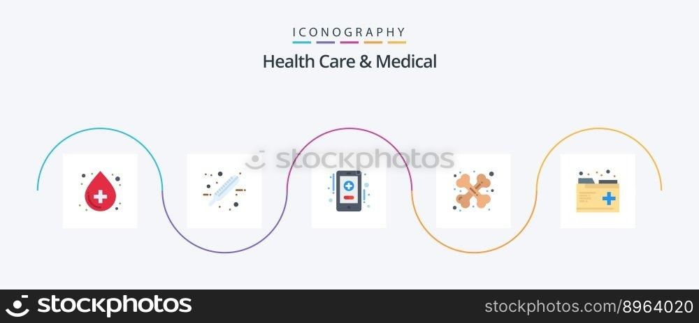 Health Care And Medical Flat 5 Icon Pack Including medical. care. health care. traumatology. health