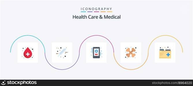 Health Care And Medical Flat 5 Icon Pack Including medical. care. health care. traumatology. health