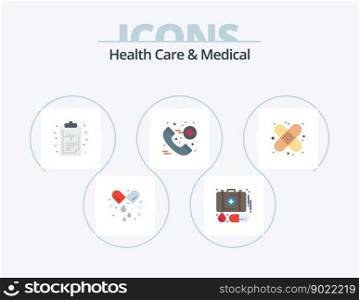 Health Care And Medical Flat Icon Pack 5 Icon Design. medical. care. care. healthcare. call