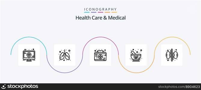 Health Care And Medical Line 5 Icon Pack Including health. herbal. healthcare. pharmacy. drug