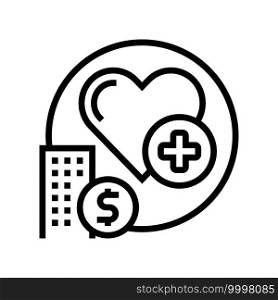 health care benefits line icon vector. health care benefits sign. isolated contour symbol black illustration. health care benefits line icon vector illustration