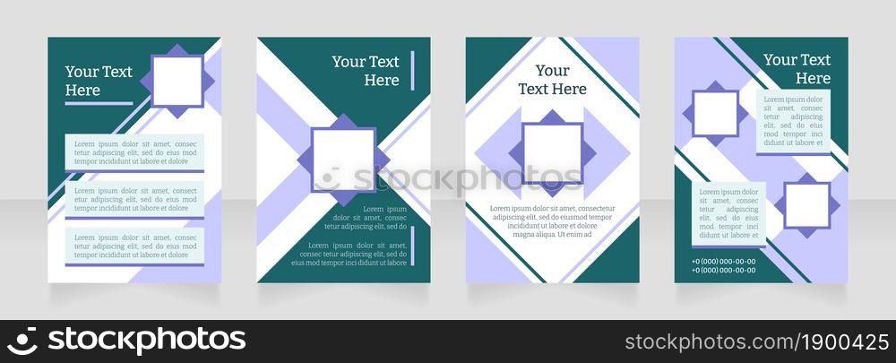 Health care institution promo blank brochure layout design. Vertical poster template set with empty copy space for text. Premade corporate reports collection. Editable flyer paper pages. Health care institution promo blank brochure layout design