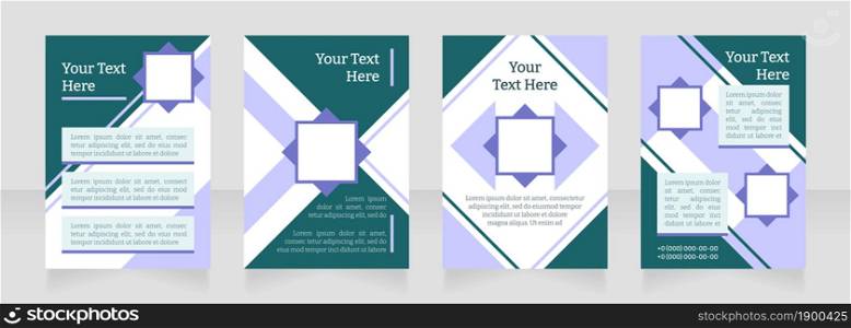 Health care institution promo blank brochure layout design. Vertical poster template set with empty copy space for text. Premade corporate reports collection. Editable flyer paper pages. Health care institution promo blank brochure layout design