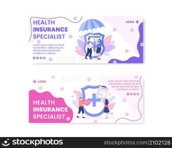Health care Insurance Banner Template Flat Design Illustration Editable of Square Background for Social media, Greeting Card or Web Internet