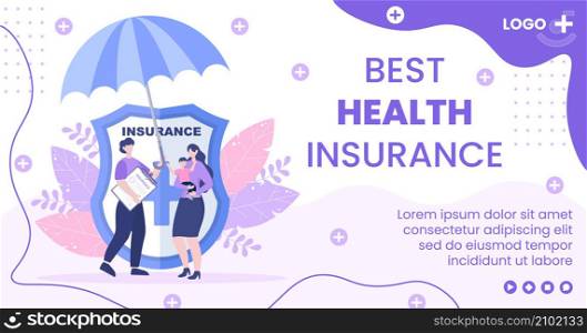 Health care Insurance Post Template Flat Design Illustration Editable of Square Background for Social media, Greeting Card or Web Internet