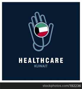 Health care logo with country flag design vector