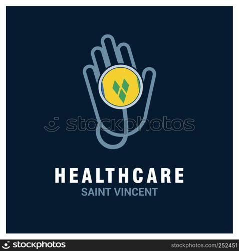 Health care logo with country flag design vector