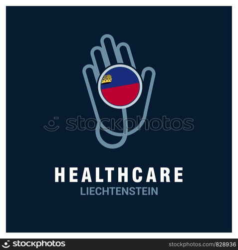 Health care logo with country flag design vector