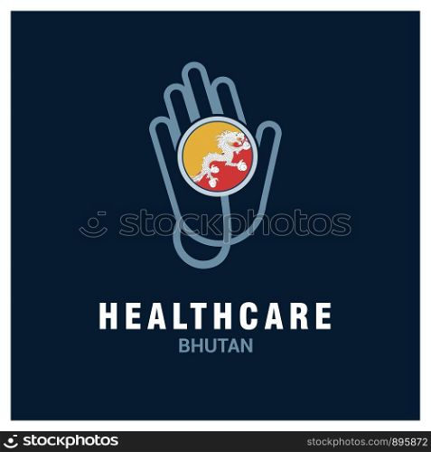 Health care logo with country flag design vector