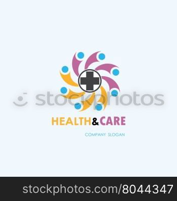 Health care,Medical and Science symbol.Healthy lifestyle vector logo template.Vector illustration