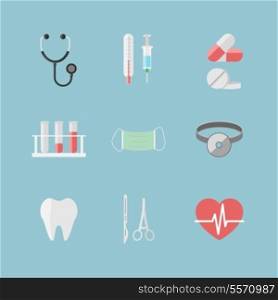 Health care pictograms for hospital website isolated vector illustration