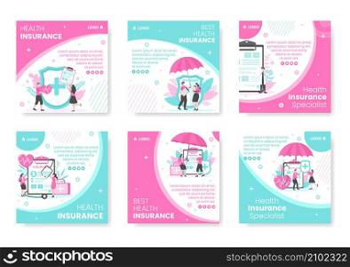 Health Care Post Template Flat Design Illustration Editable of Square Background for Social media, Greeting Card and Web