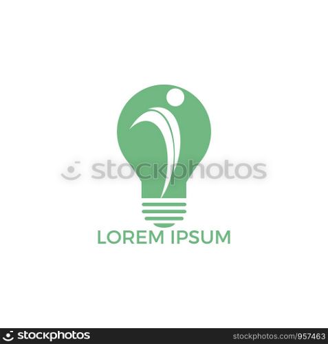 Health Center and Beauty salon logo design. Fitness ideas concept logo. Human character and bulb logo.