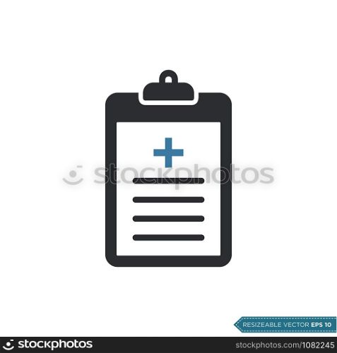 Health Cross Sign Clipboard Icon Vector Template Illustration Design