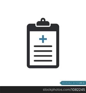 Health Cross Sign Clipboard Icon Vector Template Illustration Design