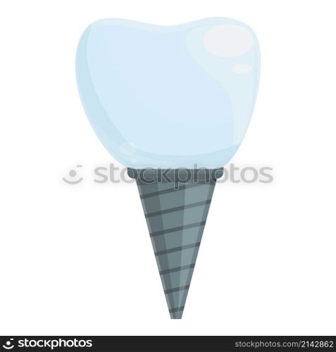 Health dental implant icon cartoon vector. Crown tooth. Dent care. Health dental implant icon cartoon vector. Crown tooth