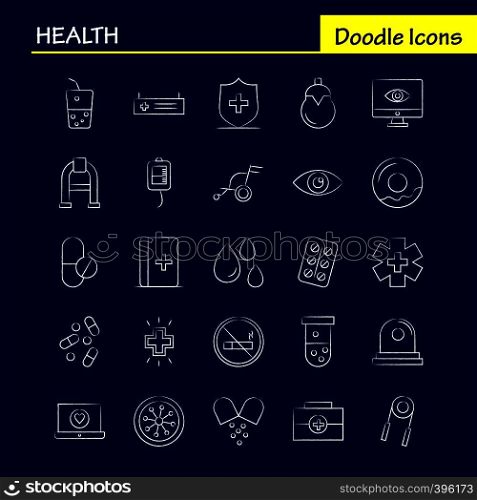 Health Hand Drawn Icon for Web, Print and Mobile UX/UI Kit. Such as: Medical, Tablet, Medicine, Hospital, Healthcare, Medical, Hospital, Patient, Pictogram Pack. - Vector
