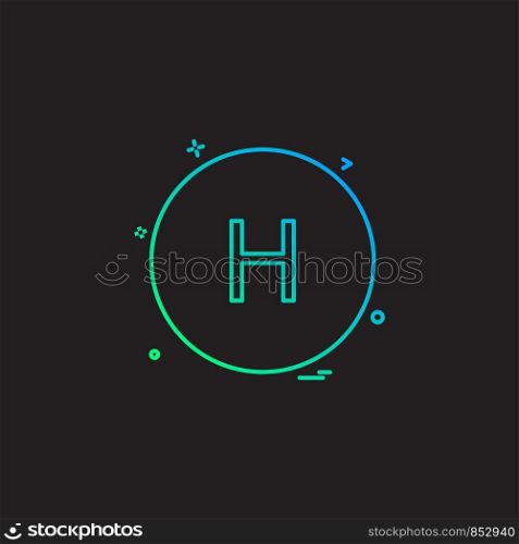 health hospital alphabet-h sign-h icon vector design