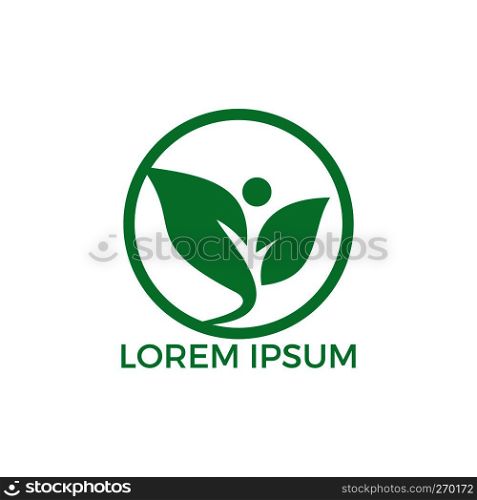 Health human vector logo design. Green life logo sign. Abstract nature logo icon vector design. Healthy eco food, ecology, spa, business, diet , yoga, Environment day vector logo.