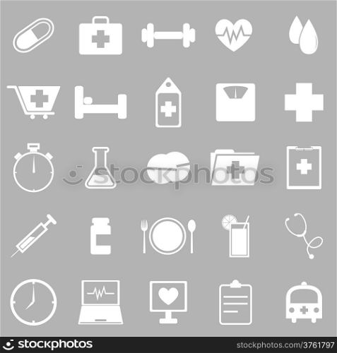 Health icons on gray background, stock vector