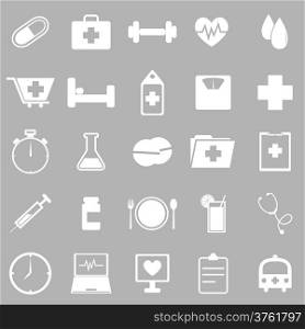 Health icons on gray background, stock vector