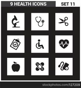 Health icons set vector