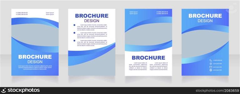 Health improvement blue blank brochure design. Healthcare. Template set with copy space for text. Premade corporate reports collection. Editable 4 paper pages. Myriad Pro, Arial fonts used. Health improvement blue blank brochure design