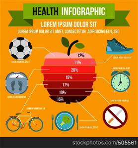 Health infographic in flat style for any design. Health infographic, flat style