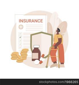 Health insurance abstract concept vector illustration. Health insurance contract, medical expenses, claim application form, agent consultation, sign document, emergency coverage abstract metaphor.. Health insurance abstract concept vector illustration.