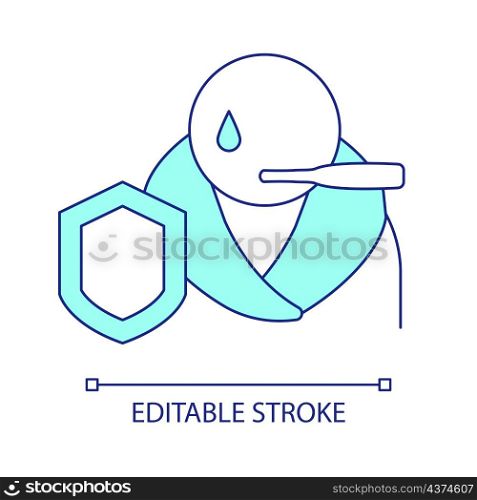 Health insurance for patient RGB color icon. Asurance for disease treatment. Hospital service. Isolated vector illustration. Simple filled line drawing. Editable stroke. Arial font used. Health insurance for patient RGB color icon