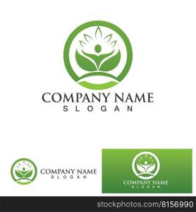 Health leaf people Logos of green Tree leaf ecology nature element vector