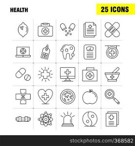 Health Line Icon for Web, Print and Mobile UX/UI Kit. Such as  Ambulance, Medical, Healthcare, Hospital, Medical, Pills, Tablet, Medicine, Pictogram Pack. - Vector