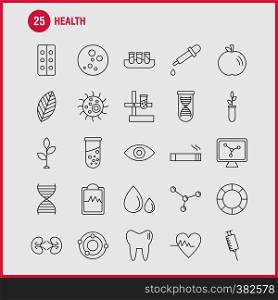 Health Line Icon for Web, Print and Mobile UX/UI Kit. Such as: Biology, Lab, Plant, Science, Biology, Flask, Lab, Science, Pictogram Pack. - Vector