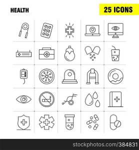 Health Line Icon for Web, Print and Mobile UX/UI Kit. Such as: Medical, Tablet, Medicine, Hospital, Healthcare, Medical, Hospital, Patient, Pictogram Pack. - Vector