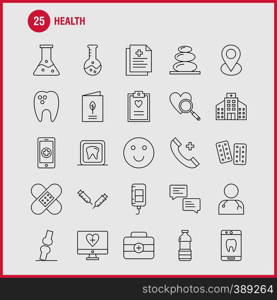 Health Line Icon for Web, Print and Mobile UX/UI Kit. Such as: Monitor, Screen, Healthcare, Hospital, Medical, Telephone, Phone, Emergency, Eps 10 - Vector