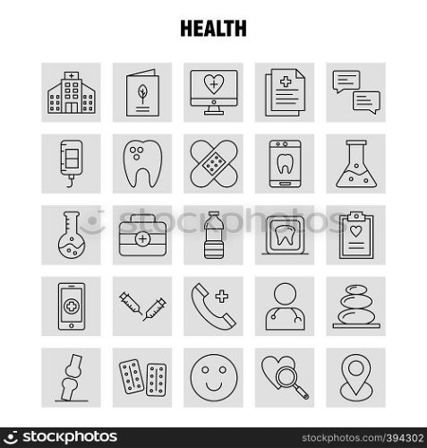Health Line Icon for Web, Print and Mobile UX/UI Kit. Such as: Monitor, Screen, Healthcare, Hospital, Medical, Telephone, Phone, Emergency, Eps 10 - Vector