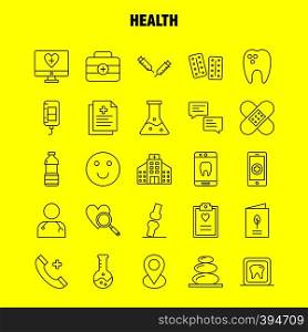 Health Line Icon for Web, Print and Mobile UX/UI Kit. Such as: Monitor, Screen, Healthcare, Hospital, Medical, Telephone, Phone, Emergency, Eps 10 - Vector