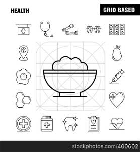 Health Line Icon for Web, Print and Mobile UX/UI Kit. Such as: Medical, Heart Beat, Beat, Emergency, Pear, Medical, Hospital, Pictogram Pack. - Vector